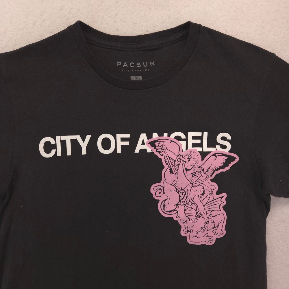 Pacsun Graphic Short Sleeve Crew Neck T Shirt Womens Size Small S Black